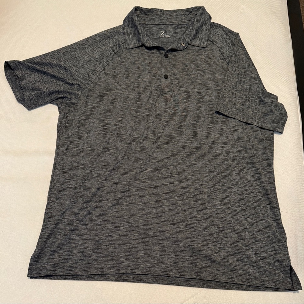 Zella Gray Textured Polo Shirt